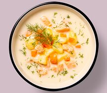 Сливочный суп с лососем