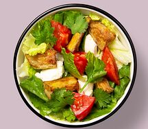 Салат с теплыми баклажанами