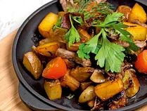 Говядина с картофелем и грибами