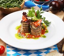 Постные Витки из баклажана гриля