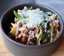 Паста с говядиной и стручковой фасолью