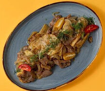 Жареный картофель с мясом