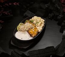 Палтус с птитимом и муссом из сельдерея