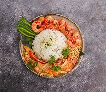 Креветки с рисом по-азиатски
