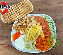 Шаурма на тарелке открытая