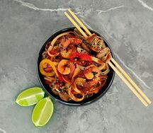 Гречневая лапша с морепродуктами