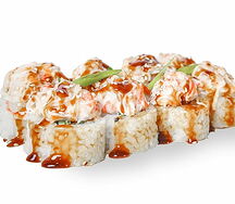 Запеченный ролл с угрем и крабом