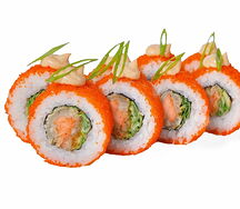 Криспи-ролл с жареным лососем в спайси-соусе