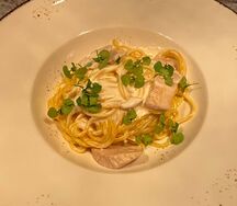 Паста с курицей в сливочном соусе