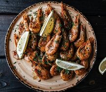 Королевские креветки на углях