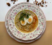 Суп куриный с крутонами