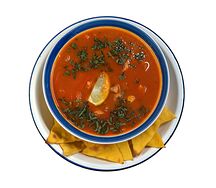 Мексиканский томатный суп с курицей
