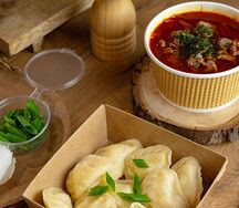 Комбо-обед Борщ по-фермерски и вареники