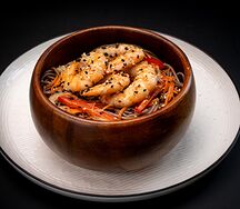 Соба с креветкой и соусом терияки