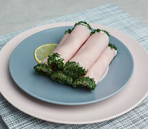 Рулетики из ветчины с сыром и зеленью