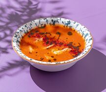 Томатный суп с морепродуктами