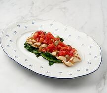 Кальмар на гриле со шпинатом