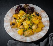 19. Грибы, жаренные с картошкой и луком