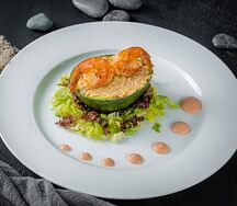 118 Салат Авокадо с креветками