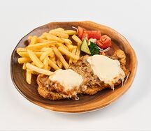 Миланеса грибы и моцарелла