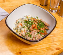 Салат Оливье с домашней бужениной