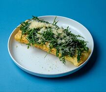 Омлет с тыквой и беконом