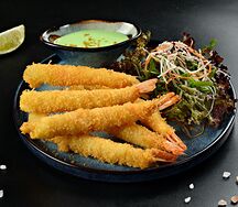 Креветки тигровые в соусе васаби