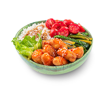 Донбури с криспи-курицей под соусом тай