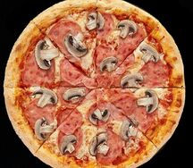 Пицца с ветчиной и грибами 30 см
