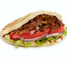 Шаурма в лепешке с говядиной