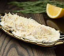 Морской гребешок в грибном соусе