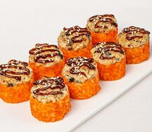 Запеченный ролл с угрём и тигровой креветкой