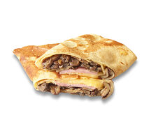 Блин с ветчиной, грибами и сыром