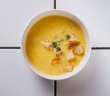 Сырный крем-суп с беконом