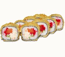 Фри с копченым лососем и снежным крабом 