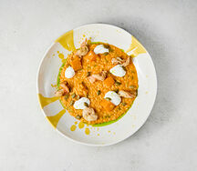 Орзо с тыквой и лангустинами