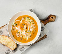 Тыквенный суп с лангустинами