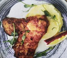 Сом на мангале с картофельным пюре