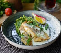 Треска со шпинатом