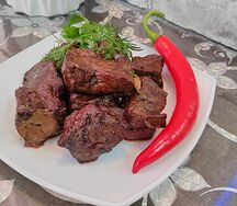 Говяжья печень на мангале