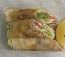 Блинчики с творожным сыром и сёмгой 