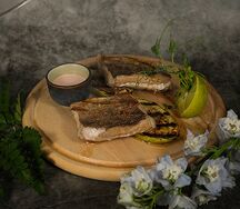 Филе волжского судака с цукини на гриле