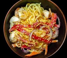 Вок креветка в сливочном соусе