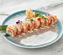 Сладкий карри с лососем и креветками