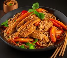 Wok с удоном Паназия и цыпленком