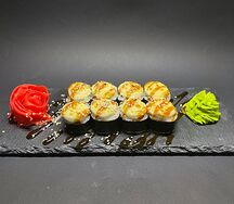 Ролл Дим сяке под сырной шапочкой