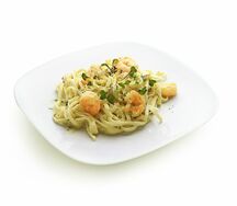Паста с тигровыми креветками