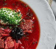 Борщ от Гайды с копченой грушей