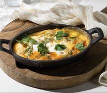 Омлет с тамбовским окороком и сыром Чеддер