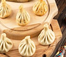 Хинкали со свининой и говядиной